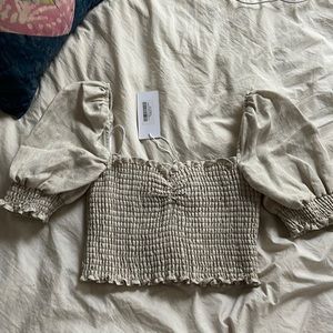 Reformation Mora Linen Top M NWT